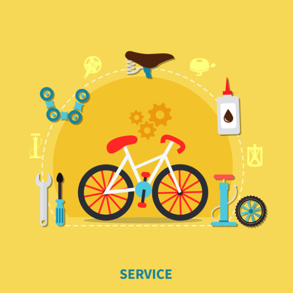   Borne service pour vélos